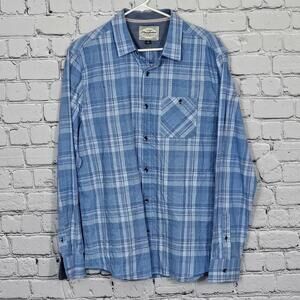 2/$30 Flag & Anthem Blue Pink Plaid Long Sleeve Button-Front Shirt Size L